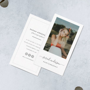 Modern Minimalist Calligraphy Script Fotograf Visitenkarte