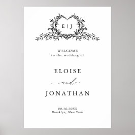 Modern Minimalist Calligraphy Wedding Welcome Poster
