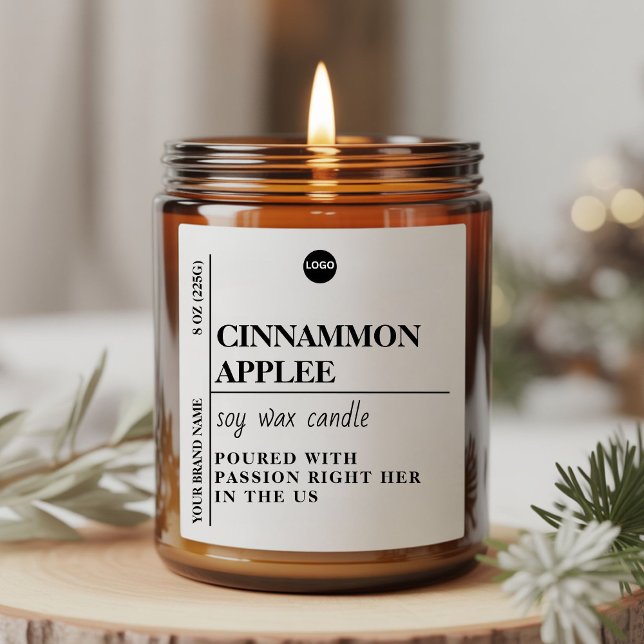 Modern Minimalist Candle Label Template | Editable Quadratischer Aufkleber (Von Creator hochgeladen)