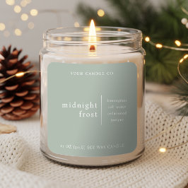 Modern Minimalist Candle Packaging Label Green Quadratischer Aufkleber