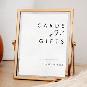 Modern Minimalist Cards and Gifts Sign Poster