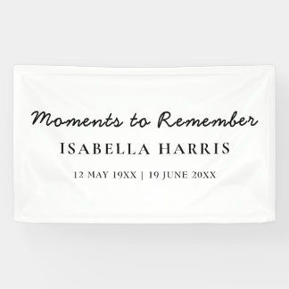 Modern Minimalist Celebration of Life Banner