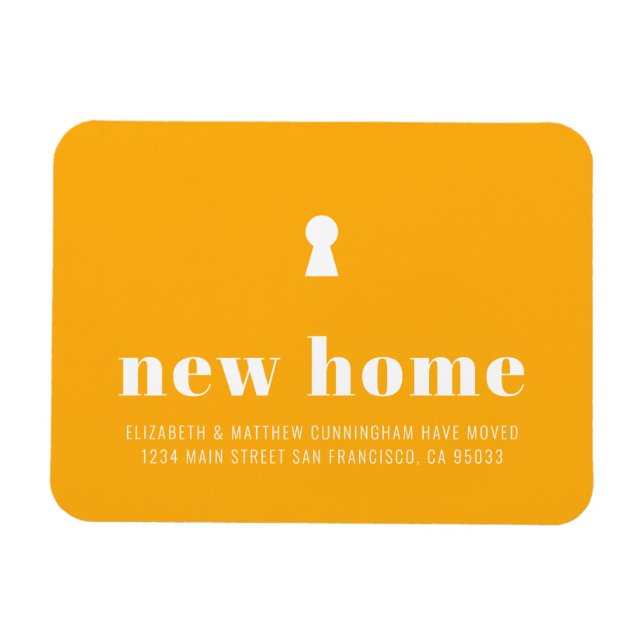 Modern Minimalist Chic Key Hole New Home Magnet (Horizontal)