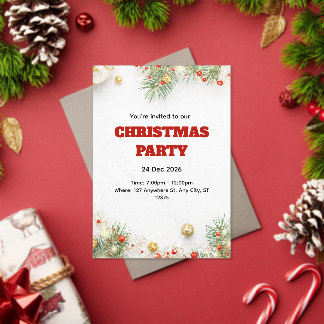 Modern Minimalist Christmas Invitation Acryleinladungen