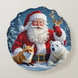 Modern Minimalist Christmas Round Pillow Rundes Kissen