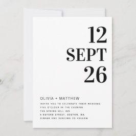 Modern Minimalist Clean Wedding | Photo & QR Code Einladung