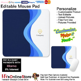 Modern Minimalist Company Blue White Business Mousepad