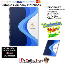 Modern Minimalist Company Blue White Notizblock