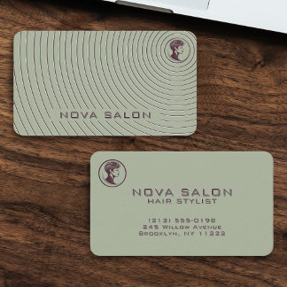 Modern Minimalist Concentric Fine Linework Visitenkarte