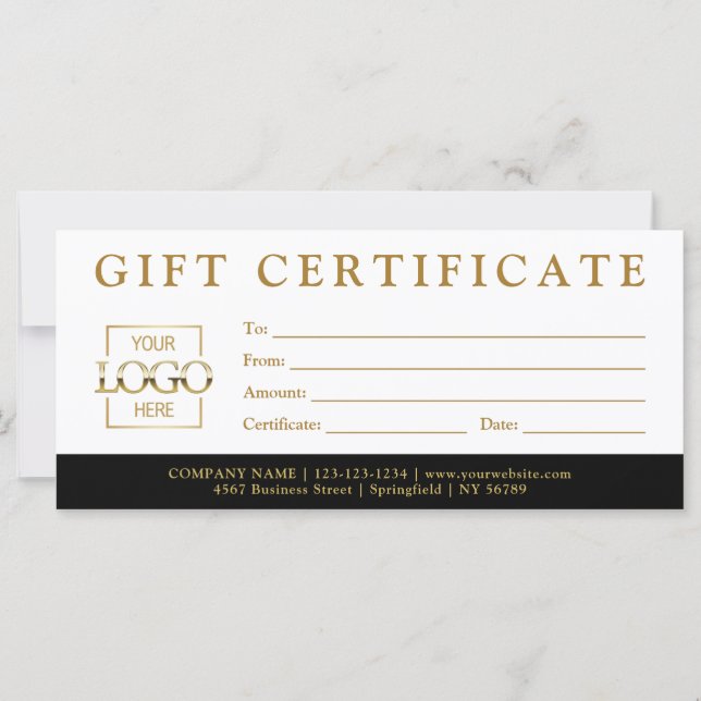 Modern Minimalist Custom Business Gift Certificate (Vorderseite)