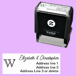 Modern minimalist custom monogram return address permastempel