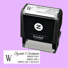 Modern minimalist custom monogram return address permastempel