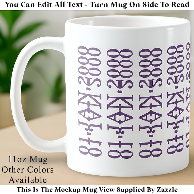 Modern Minimalist Date Hidden Message Custom Lilac Kaffeetasse (Von Creator hochgeladen)