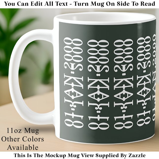 Modern Minimalist Date Hidden Message Custom Sage Kaffeetasse (Von Creator hochgeladen)
