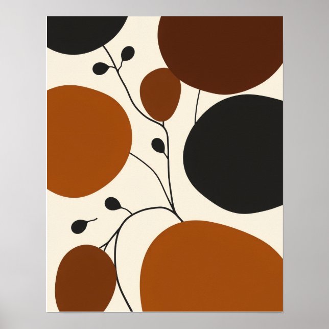 Modern Minimalist Earthy Abstract Silhouette Poster (Vorne)