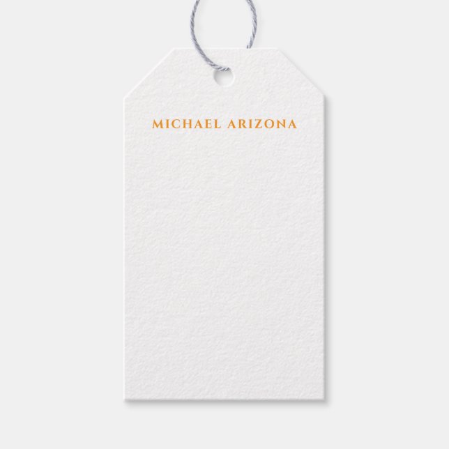 Modern minimalist einfach schlicht eigener Name Geschenkanhänger (Vorderseite)