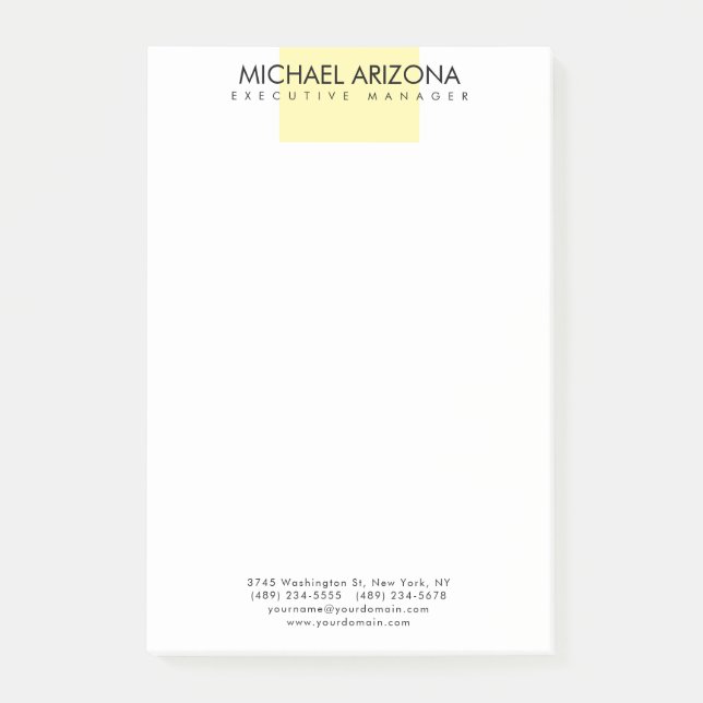 Modern minimalist einfach schlicht post-it klebezettel (Vorderseite)