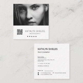 Modern minimalist einfaches professionelles Fotoqu Quadratische Visitenkarte