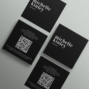 Modern minimalist einfaches QR-Code persönliches S Quadratische Visitenkarte