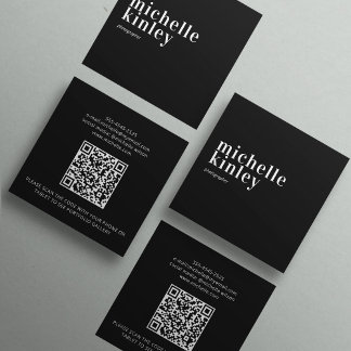 Modern minimalist einfaches QR-Code persönliches S Quadratische Visitenkarte