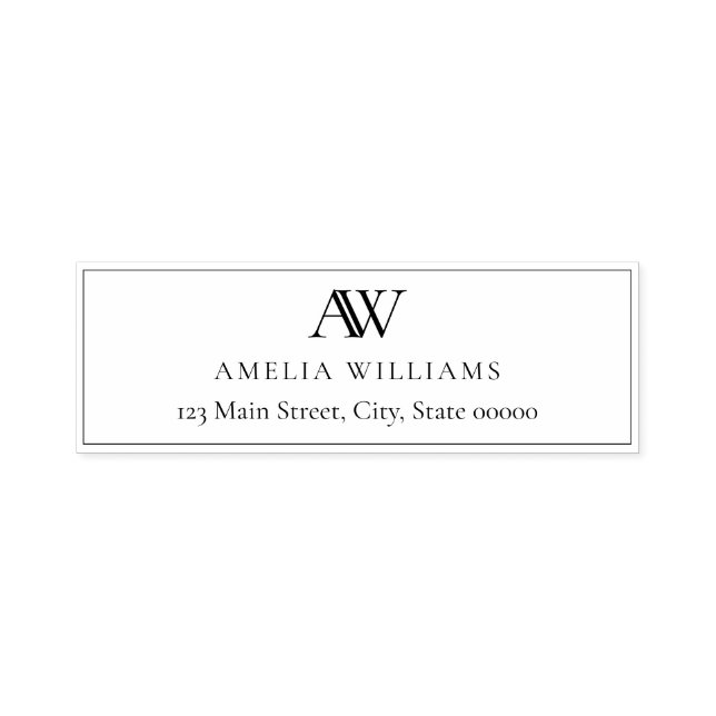 Modern Minimalist Elegant Monogram Return Address Permastempel (Design)