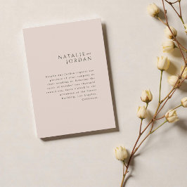 Modern Minimalist Elegant Simple Champagne Wedding Einladung