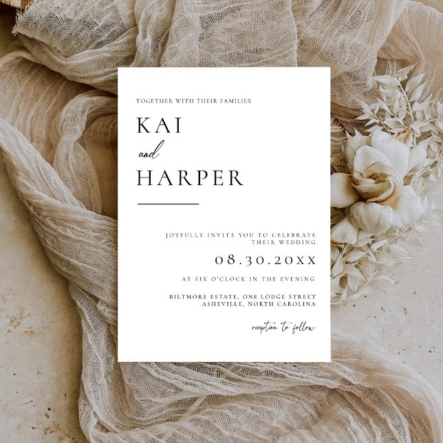 Modern Minimalist Elegant Wedding Invitations Save The Date (Von Creator hochgeladen)