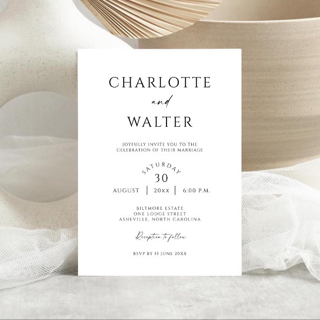 Modern Minimalist Elegant Wedding Invitations Save The Date (Von Creator hochgeladen)