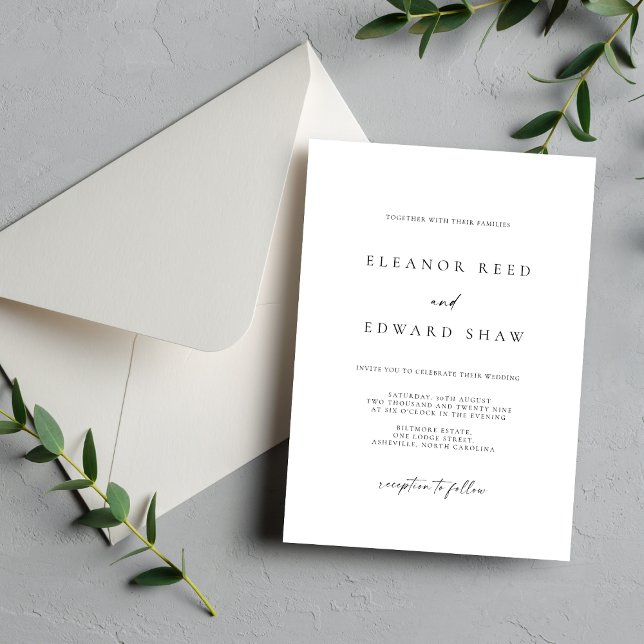 Modern Minimalist Elegant Wedding Invitations Save The Date (Von Creator hochgeladen)