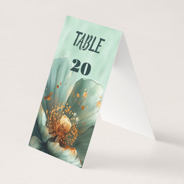 Modern Minimalist Emerald and Gold Wedding (Vorderseite)