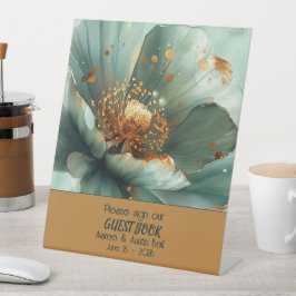 Modern Minimalist Emerald and White Wedding Sockelschild