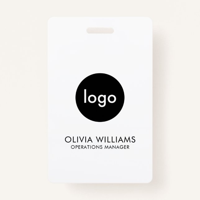 Modern Minimalist Employee ID Business Logo Ausweis (Vorderseite)