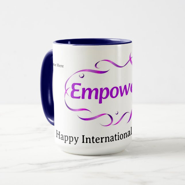 Modern Minimalist Empowered IWD 2026 Custom Tasse (Vorderseite Links)