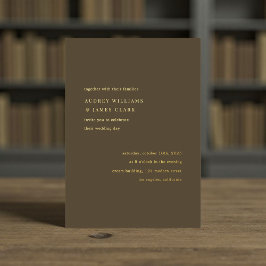 Modern Minimalist Espresso Elegant Wedding Folieneinladung