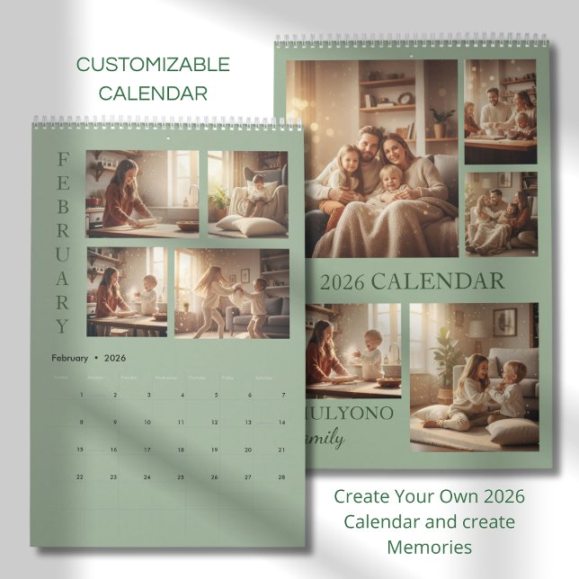 Modern Minimalist Family Photo Calendar 2026 Kalender (Von Creator hochgeladen)
