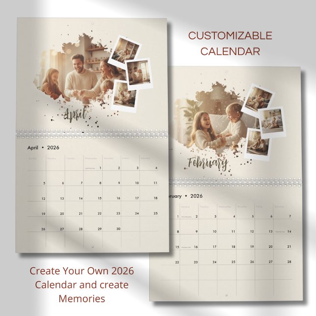 Modern Minimalist Family Photo Calendar 2026 Kalender (Von Creator hochgeladen)