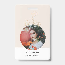 Modern Minimalist Floral Gold Ausweis