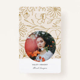 Modern Minimalist Floral Gold Pattern Ausweis