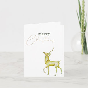 Modern minimalist frohe Weihnachten Gold Rentier  Karte