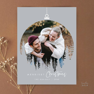 Modern minimalist, fröhlichster Weihnachten Famili Postkarte