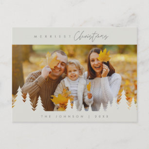 Modern minimalist, fröhlichster Weihnachtsfamilien Postkarte