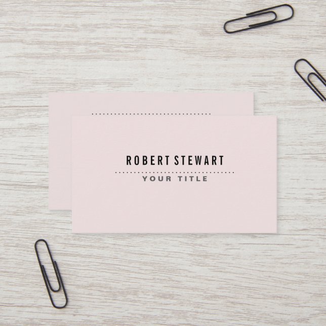 Modern minimalist generic baby pink visitenkarte (Vorderseite/Rückseite Beispiel)