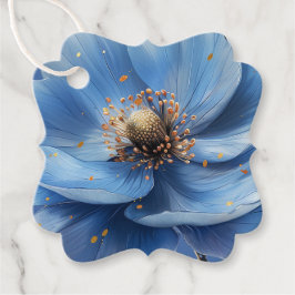 Modern Minimalist Gold and Blue Poppy  Geschenkanhänger