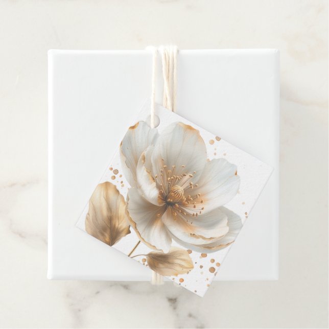 Modern Minimalist Gold and White Wedding Geschenkanhänger (Beispiel)