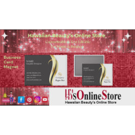 Modern Minimalist Gold Black White Business Magnet