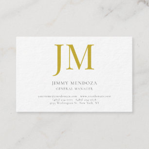 Modern minimalist goldenes Monogramm Luxus dickes Visitenkarte