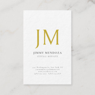 Modern minimalist goldenes Monogramm Luxus dickes Visitenkarte