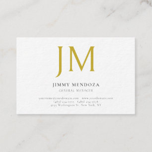 Modern minimalist goldenes Monogramm Luxus dickes Visitenkarte
