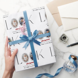 Modern Minimalist Graduation Announcement Photo Geschenkpapier