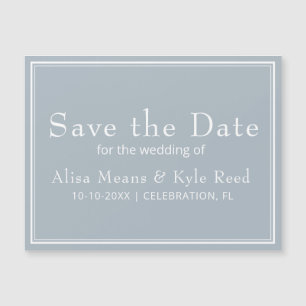 Modern minimalist hellgraue Save-the-Date-Karte Magnetkarte